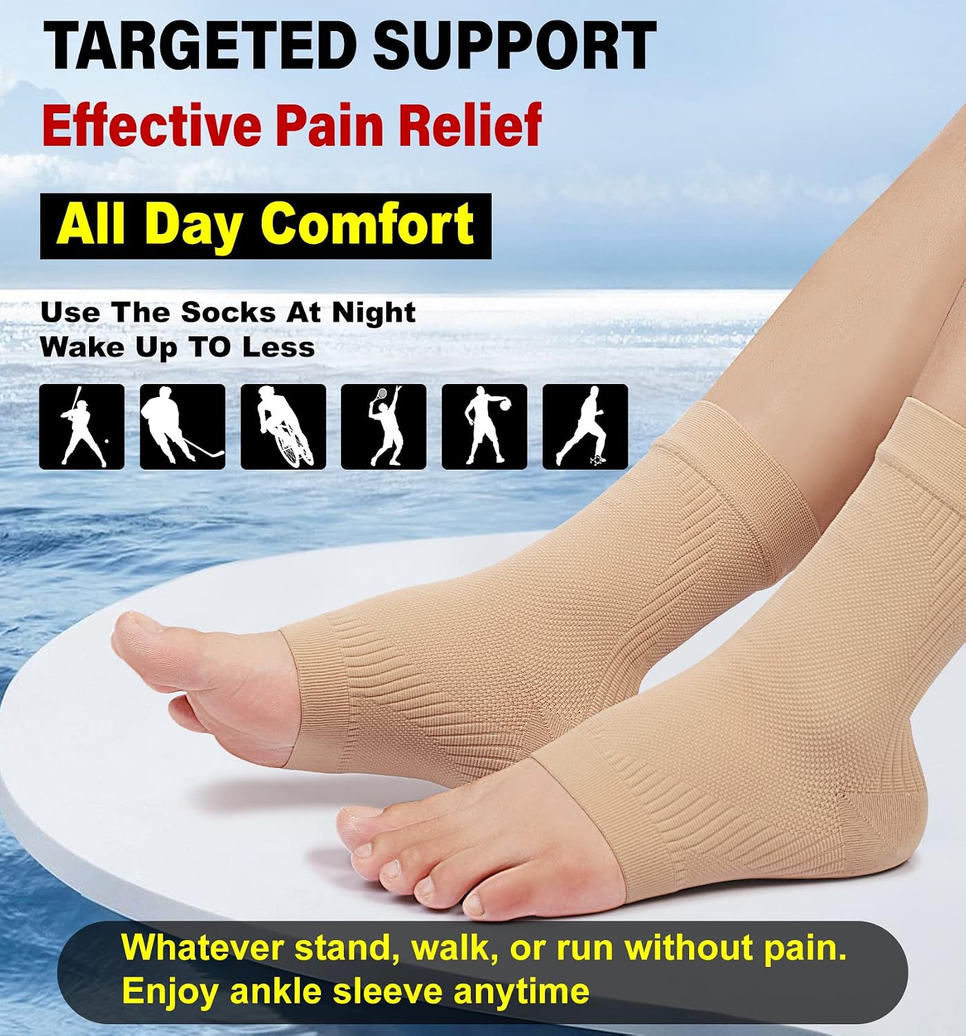 Detalle 1 de KEKING Ankle Brace Compression Sleeve for Plantar Fasciitis and Achilles Support