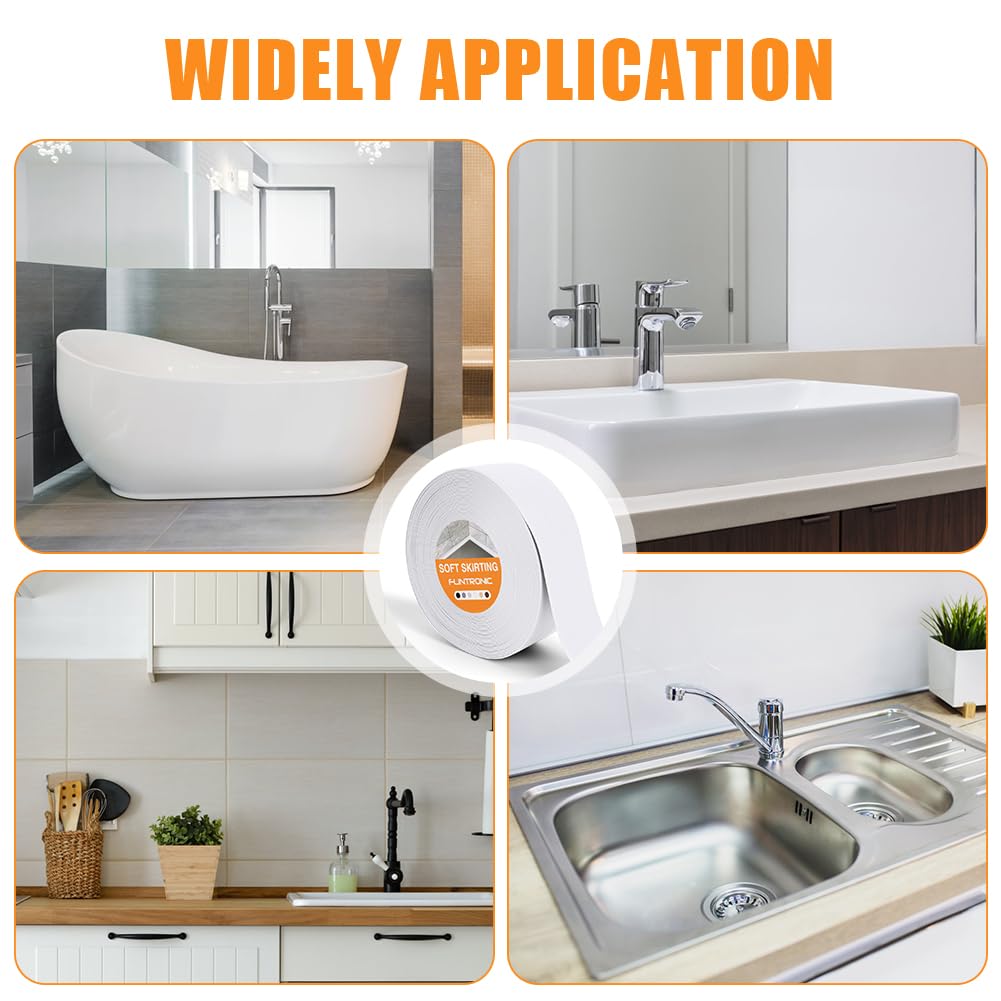 Thumbnail 6 de flintronic Weichsockelleiste 19 x 19 mm, 15 m selbstklebendes PVC-Dichtband für Küche & Bad