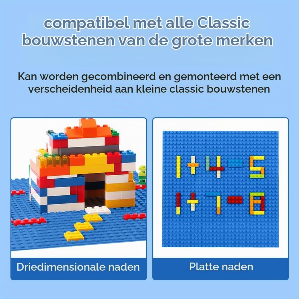 Detalle de Lekebaby LGGP-B01U bouwplaten, set van 6 blauwe platen van 25,5 x 25,5 cm