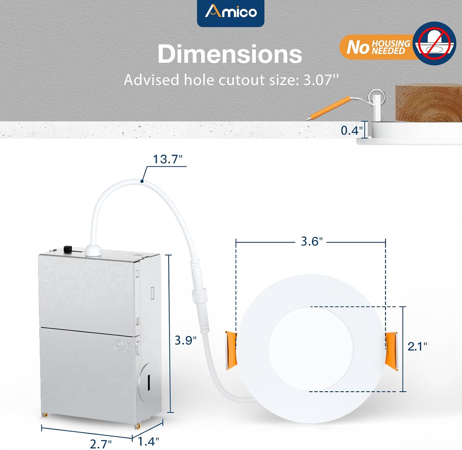 Thumbnail 5 de Amico 3-Inch LED Recessed Lights