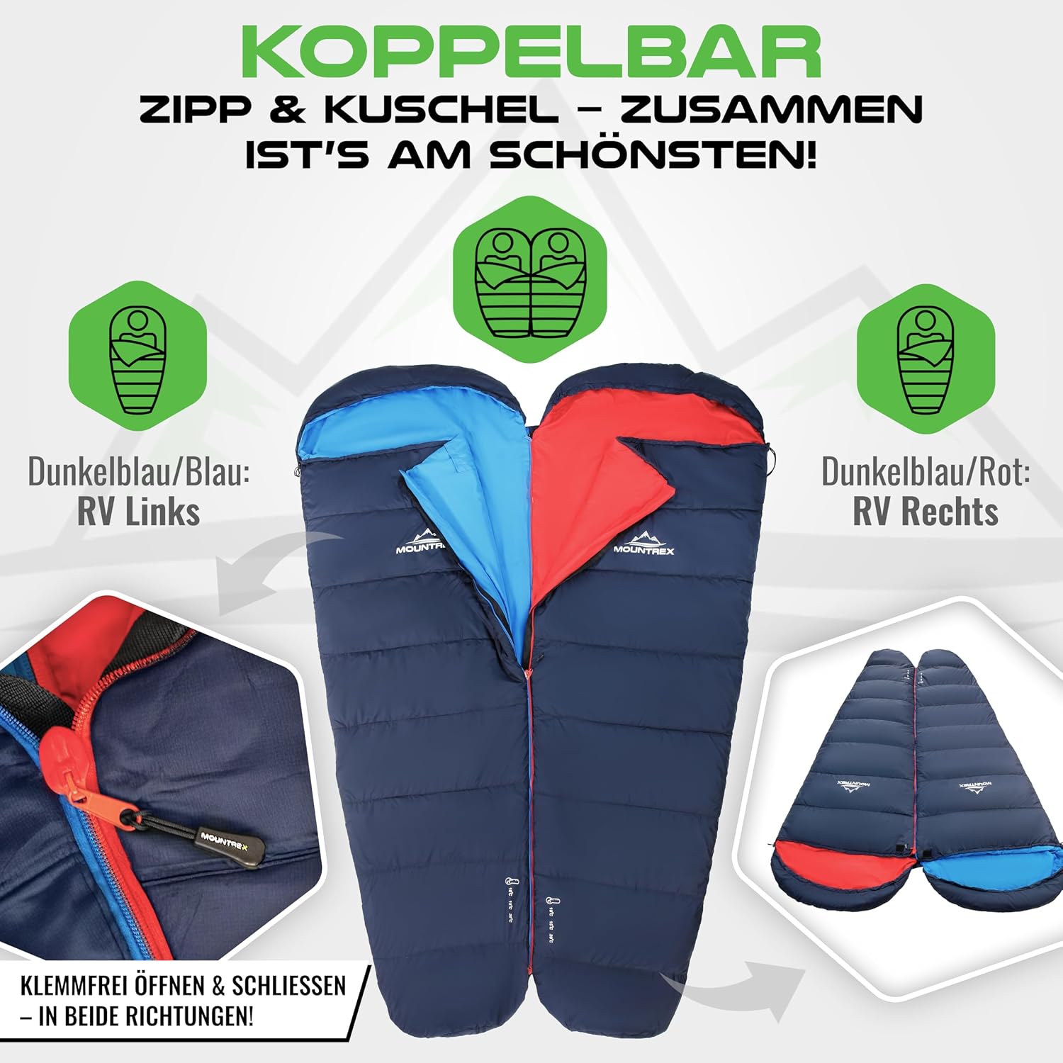 Thumbnail 5 de MOUNTREX Schlafsack Winter Sommer