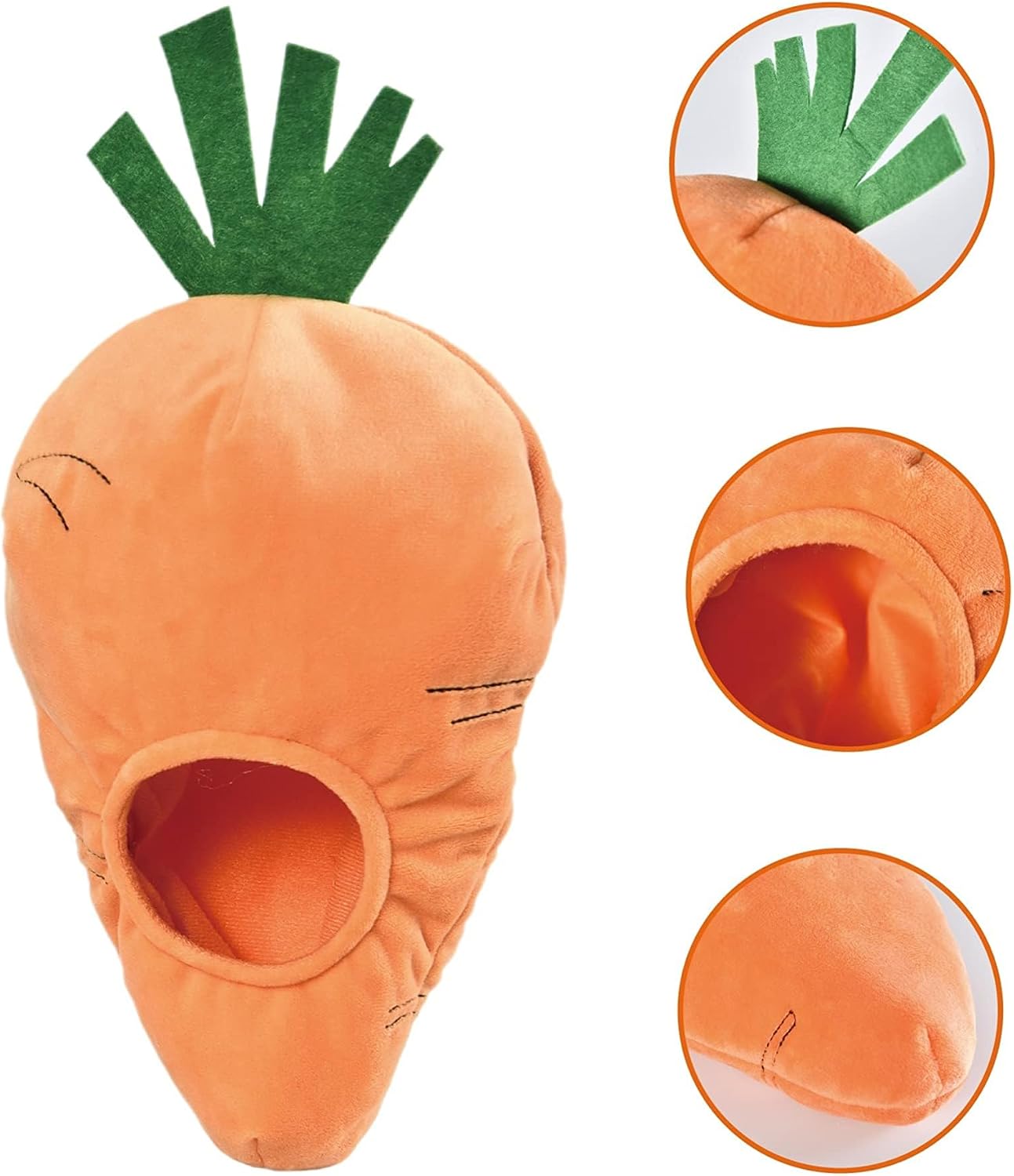 Detalle 2 de Amazon Basics Rabbit and Carrot Puppy/Dog Toys for Hide and Seek – 5 Plush Toys (Orange and White)