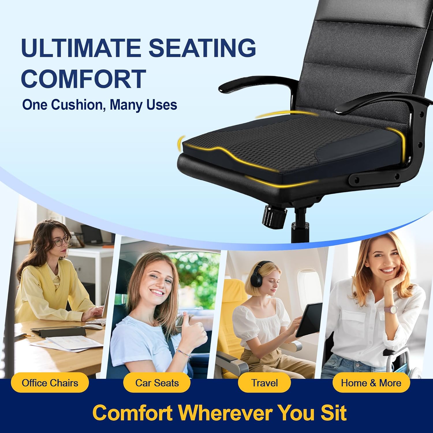 Thumbnail 4 de kingphenix Car Seat Cushion memory foam pad for driving comfort