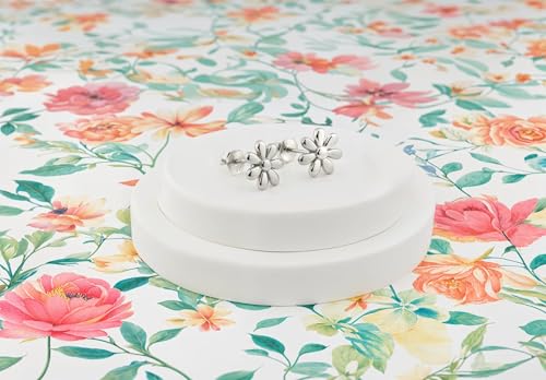 Detalle de Sofia Milani E0053: pendientes de botón de flor en plata de ley 925