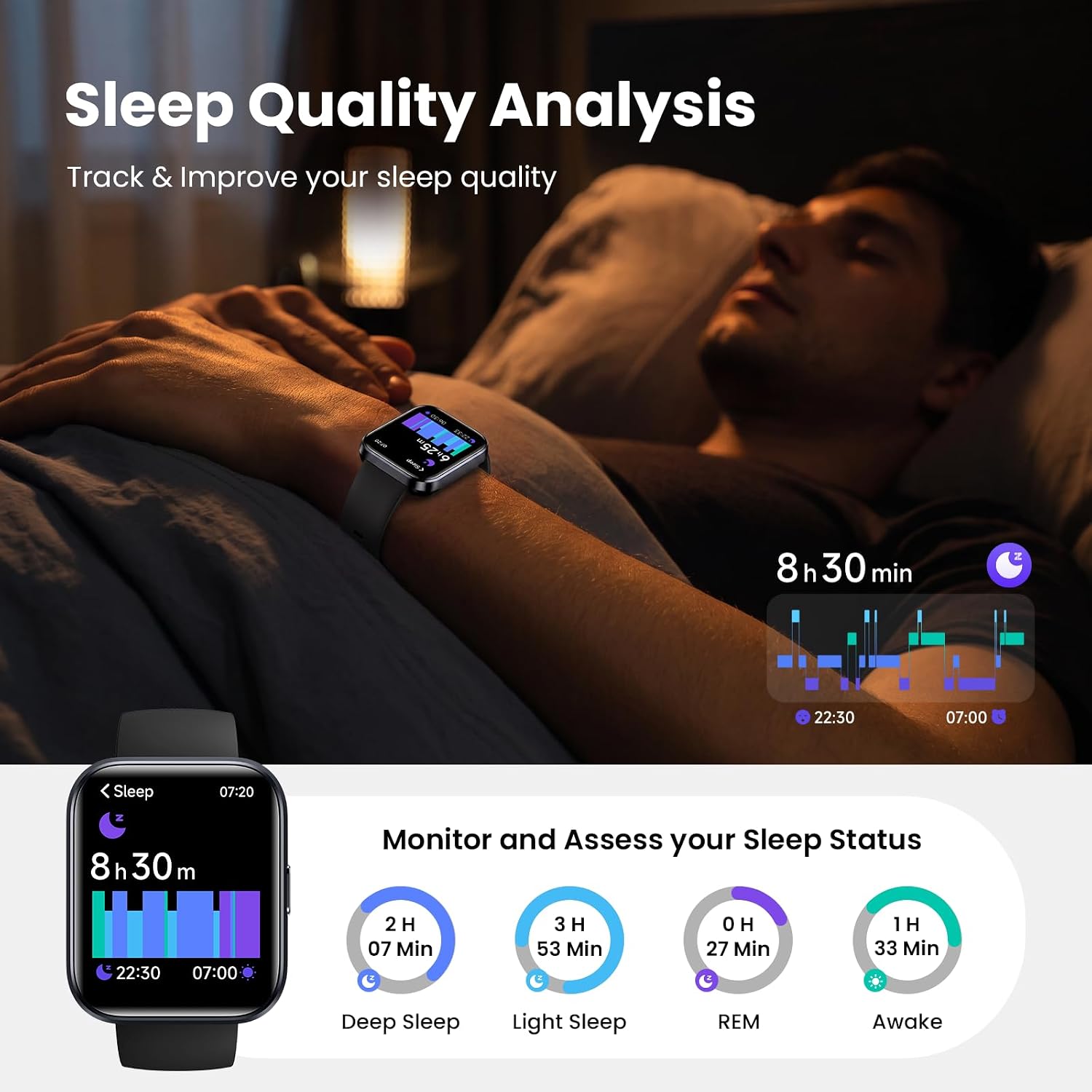 Thumbnail 2 de Smart Watches for Men: Alexa Built-in, 1.8" HD Display, 110+ Sport Modes, IP68 Waterproof