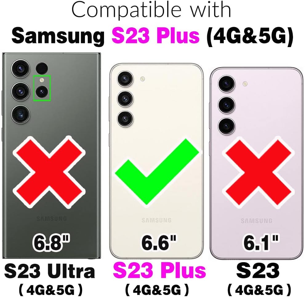 Thumbnail 1 de Asuwish Wallet Case with Tempered Glass Screen Protector for Samsung Galaxy S23 Plus (SM-S916U)