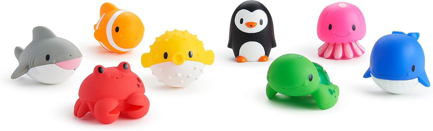 Munchkin Ocean Squirters 🐙 Juguetes de Baño para Bebé - Set de 8