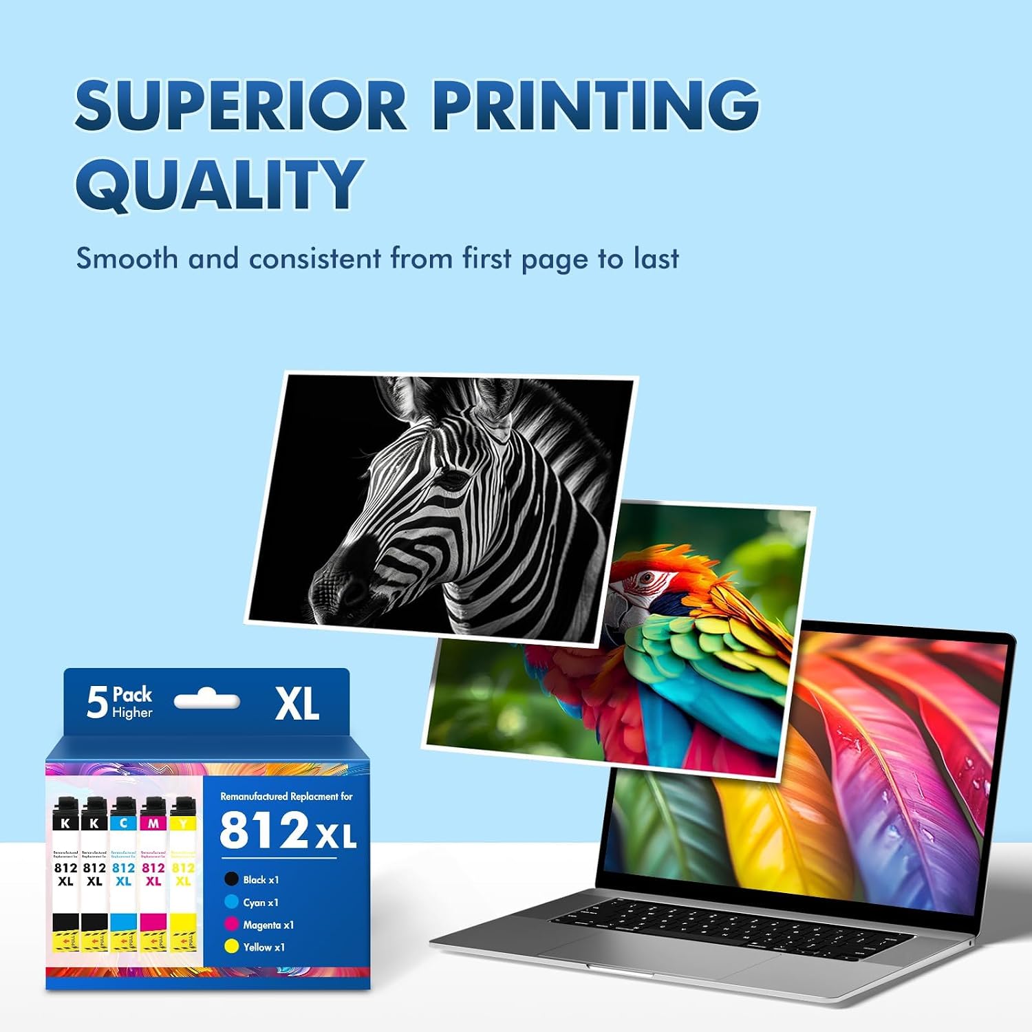 Detalle 1 de 812XL Replacement Ink Cartridges, 5-Pack