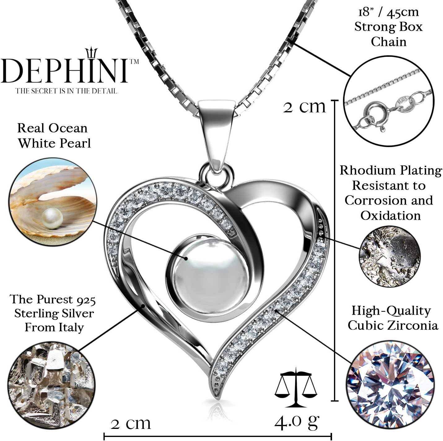 Thumbnail 1 de DEPHINI Doppel Herz Kette aus 925 Silber