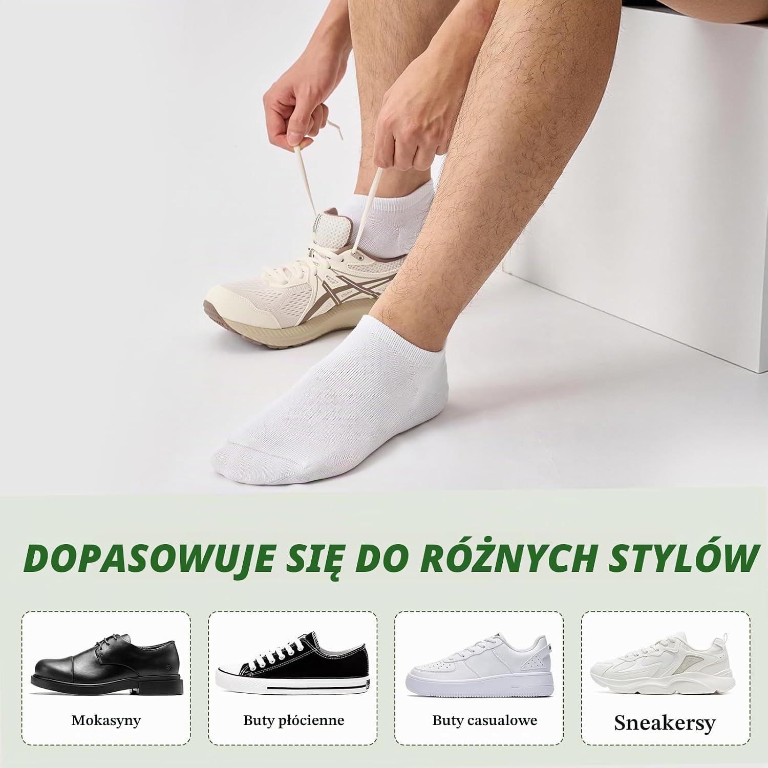 Detalle de Niorasen 26082 – bambusowe skarpetki stopki unisex, 6 par, silikon na pięcie