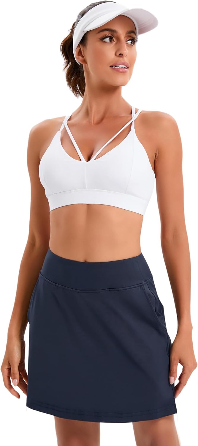Detalle 2 de Timuspo Damen Tennisrock mit Hose – Kurzer Hosenrock mit Taschen, Sommer-Sport-Skirt für Golf, Tennis, Laufen & more