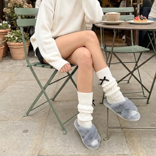 Thumbnail 1 de Ankis Women's Cross Band Furry Open Toe Slippers with Memory Foam – Cozy Plush Indoor/Outdoor Shoes