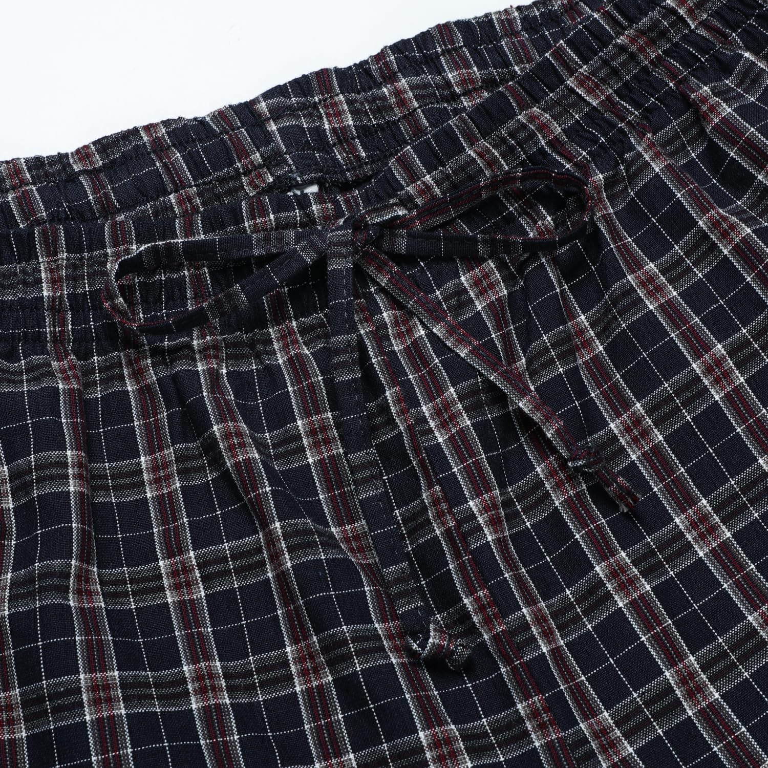 Detalle de Winovia Herren Schlafanzug Kurz Pyjama Set aus 100% Baumwolle – V-Ausschnitt Shirt + karierte Shorty Hose, Sommer-Homewear