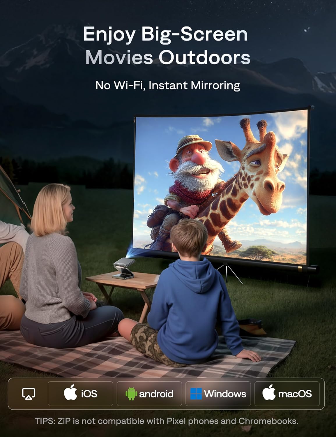 Detalle de Aurzen ZIP Tri-Fold Mini Projector 5000mAh