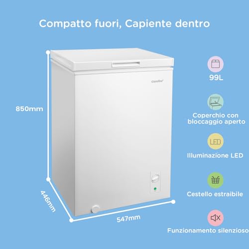 Detalle de COMFEE' RCC102WH2 Congelatore 99L Convertibile Inverter: affidabile, silenzioso e versatile