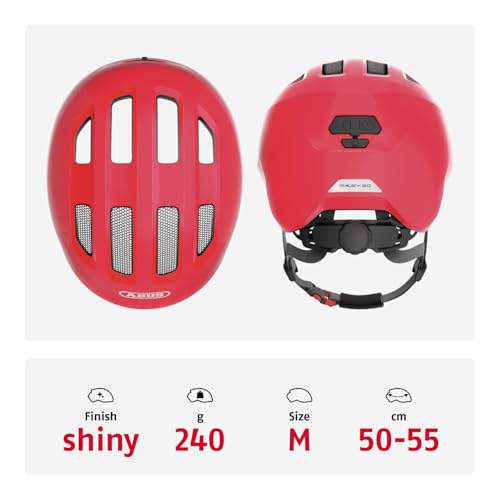 Thumbnail 2 de ABUS Unisex Fahrradhelm Rot (Shiny Red), Größe M (50-55 cm) – Sicherheit und Komfort für kleine Radfahrer