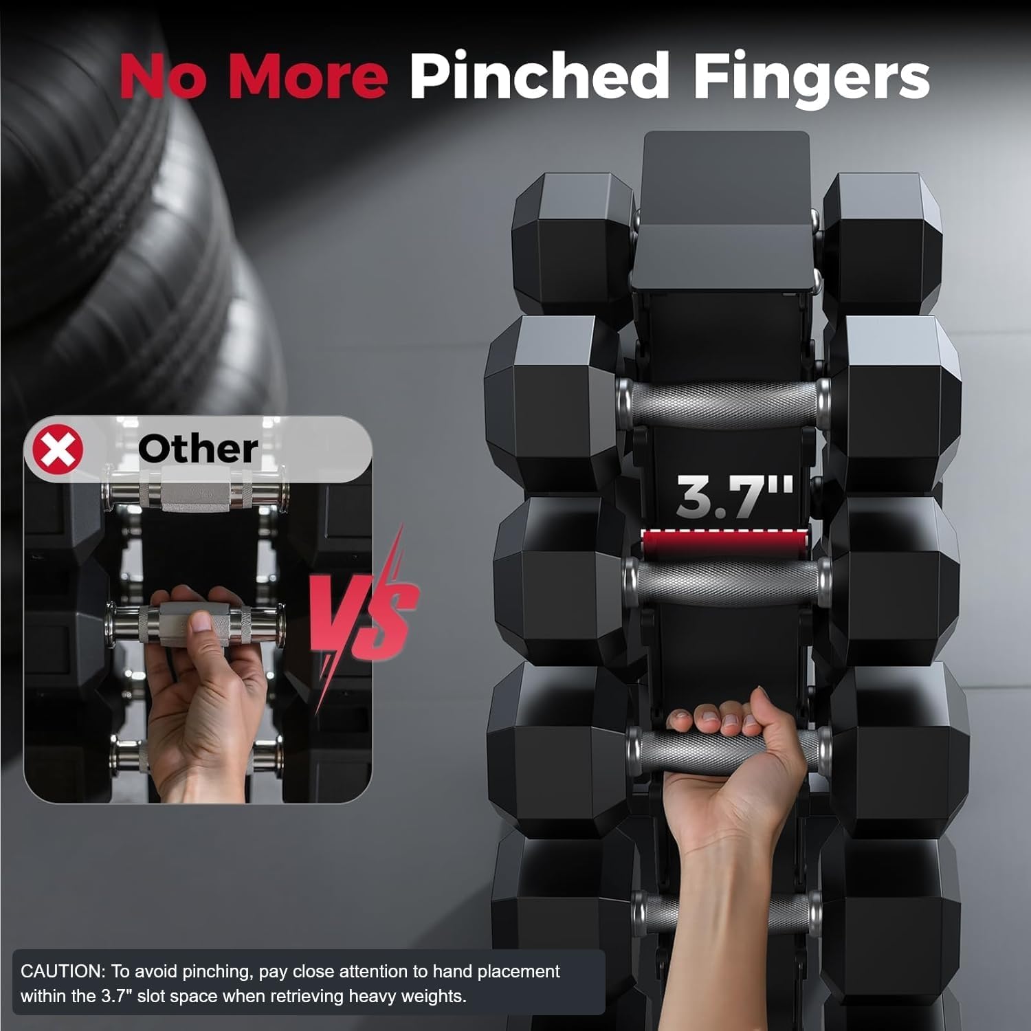 Detalle de AKYEN AKDRBK-US06 Dumbbell Rack, 5-Tier A-Frame, 480 lb Capacity