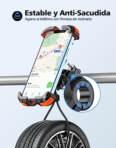 Detalle de Glangeh Soporte móvil universal para bicicleta y moto con rotación 360° (anti-vibración y cierre seguro)
