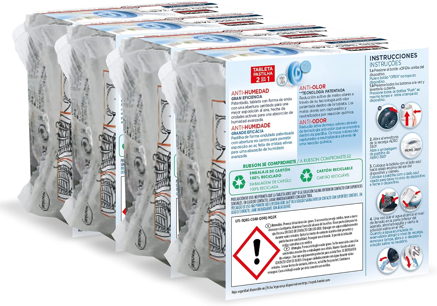 Detalle 2 de Rubson AERO 360° 📦 Recambios neutralizadores de olor y humedad