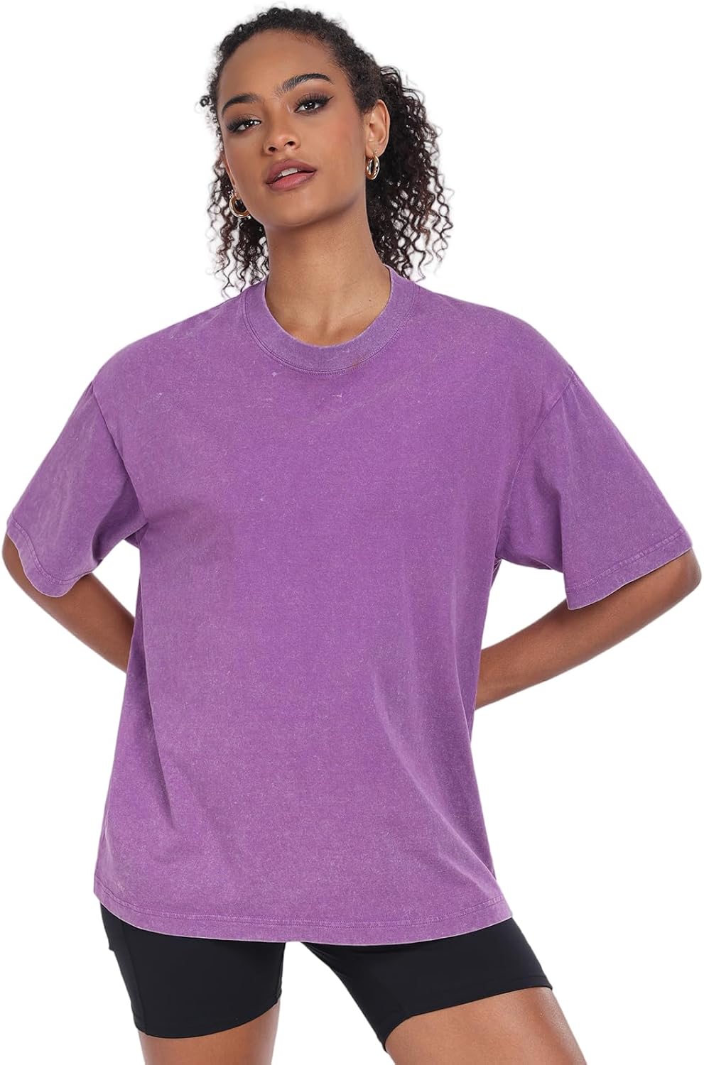 Detalle 1 de Womens Washed Vintage Oversized T-Shirt baggy tee