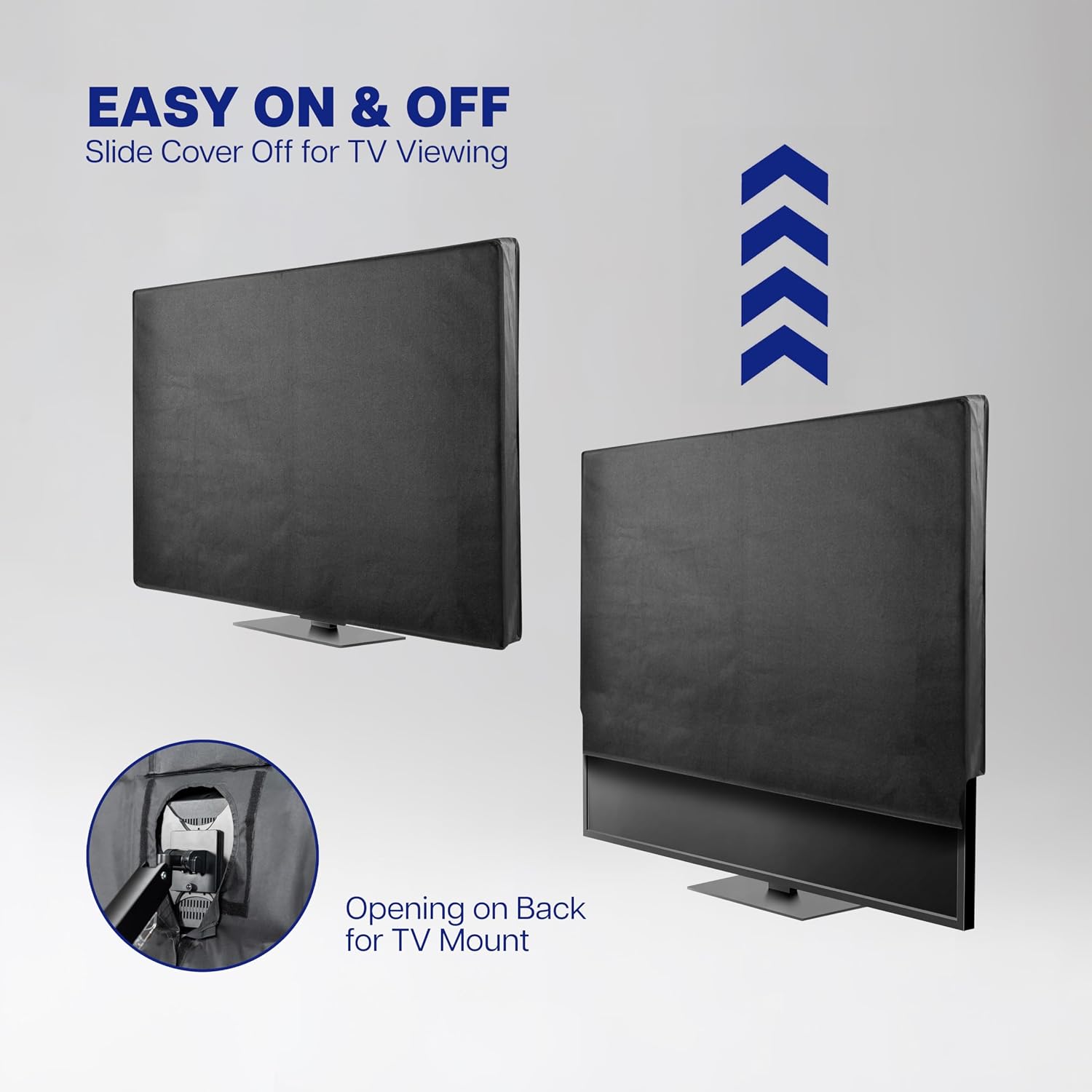 Detalle de VIVO 65–70 inch Flat Screen TV Cover (Black) – Weatherproof Outdoor Protector for Wall-Mounted Screens