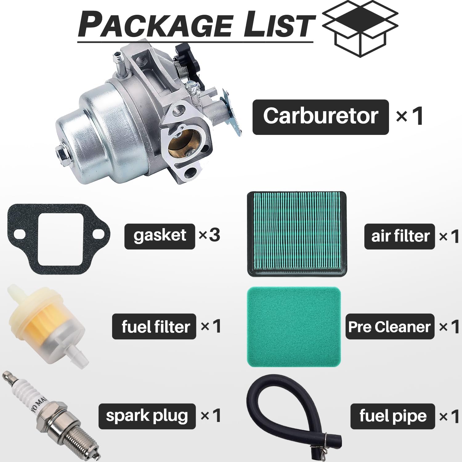 Detalle de Vergaser-Set für Honda GCV160-OHC, GCV160 GC160 und GCV135 – JRISBO 9-in-1 ErsatzteilKit