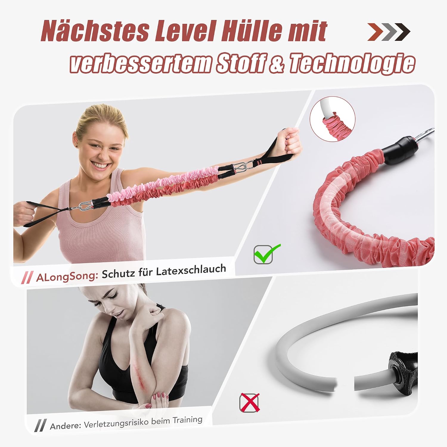 Detalle de ALongSong Fitnessbänder Set 6er Widerstandsbänder