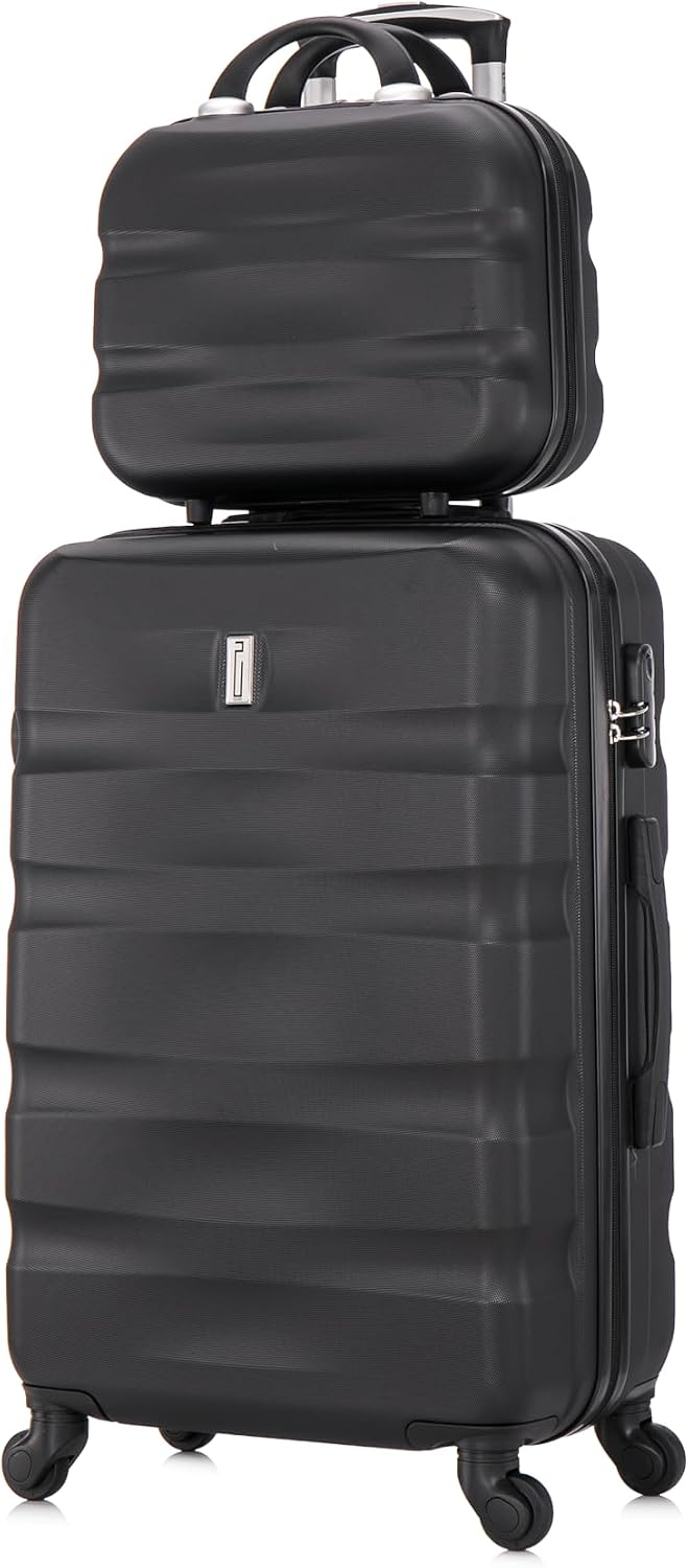 Detalle de CELIMS Set Valigie Media 20 kg Rigida Nero + Beauty Case 35 cm | Valigia 65 cm con 4 Ruote