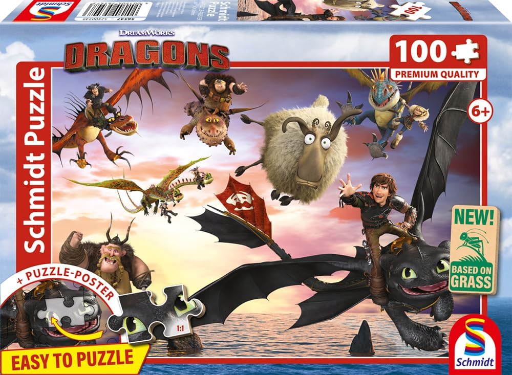 Detalle 2 de Schmidt 56547 Dragons Kinderpuzzle 100 Teile
