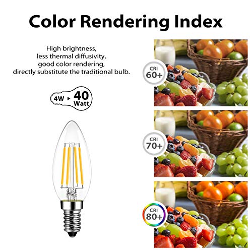 Thumbnail 4 de LVWIT 6er Pack E14 LED Filament Kerzenlampe – 4W, 470 lm, 2700K, nicht dimmbar