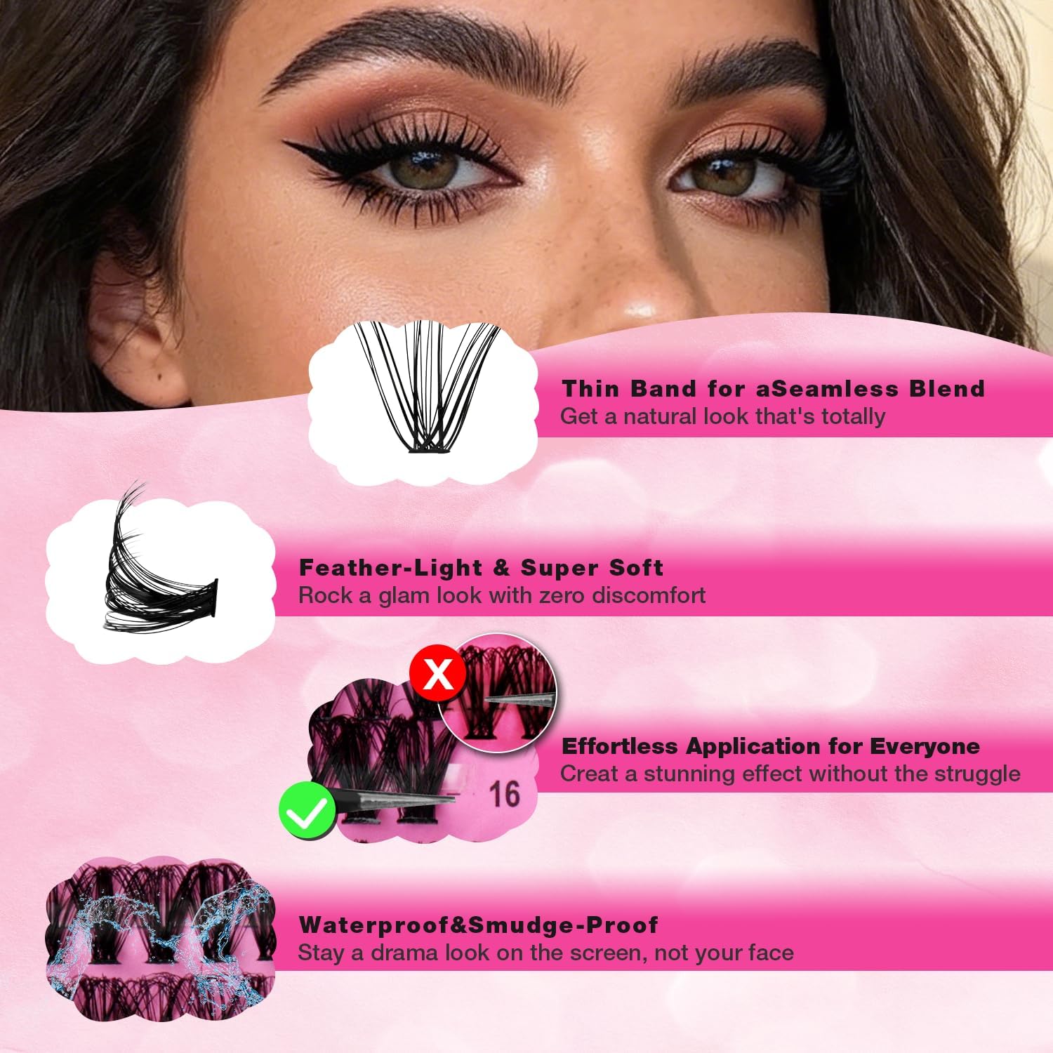 Thumbnail 5 de Path to Love Lash Cluster Kit, 10–16 mm D Curl, 30D/40D/50D