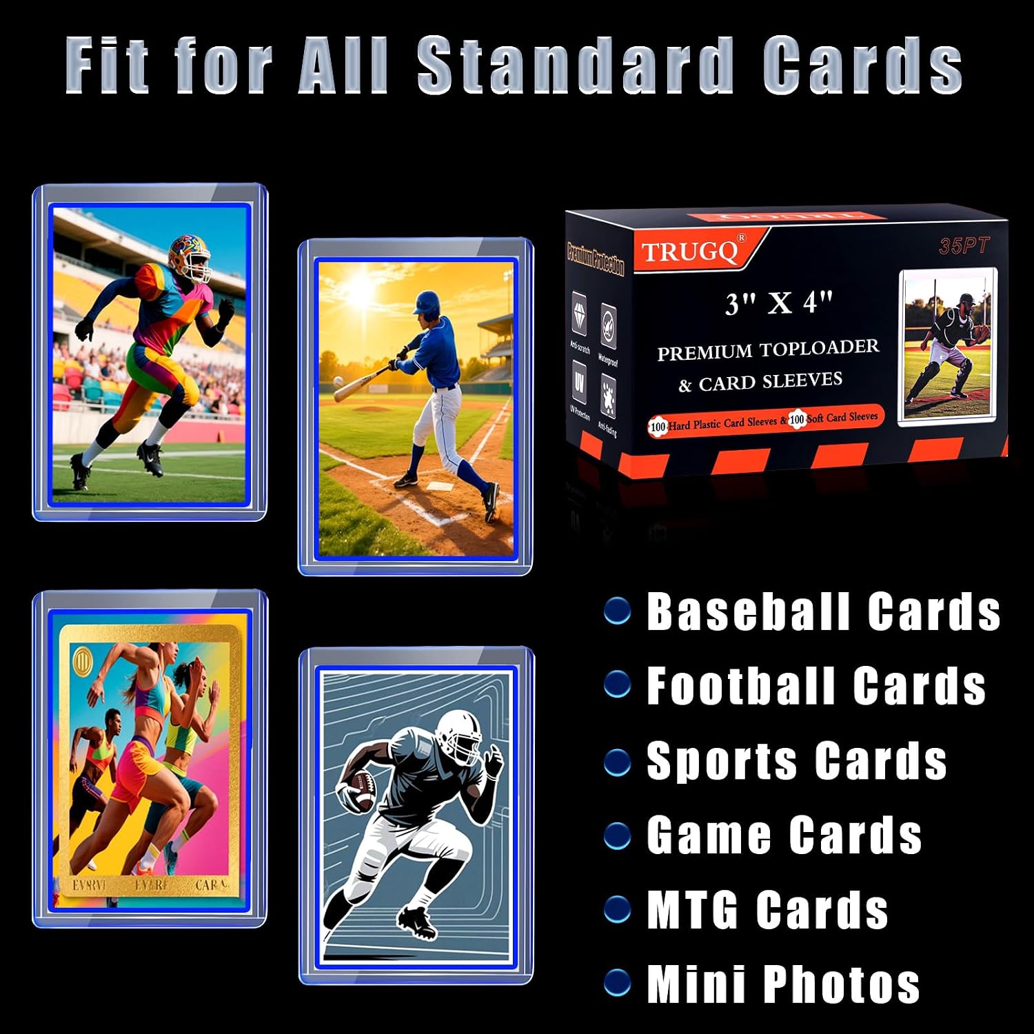 Detalle de TRUGQ 200 Card Sleeves Toploads 3 x 4