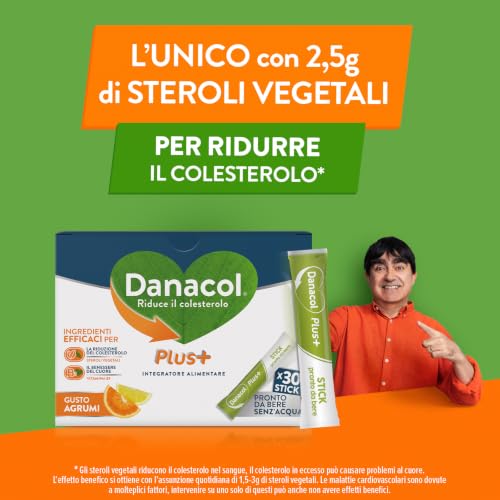 Detalle de Danacol Plus + Integratore Alimentare – 30 stick da 15 ml per ridurre il colesterolo
