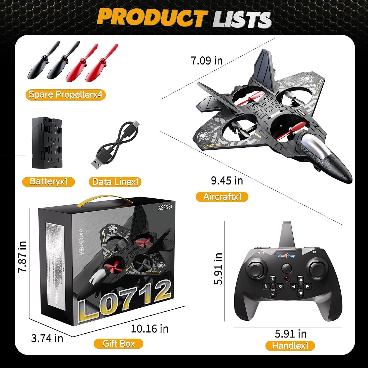 Detalle de KukuFun 8-axis RC airplane drone