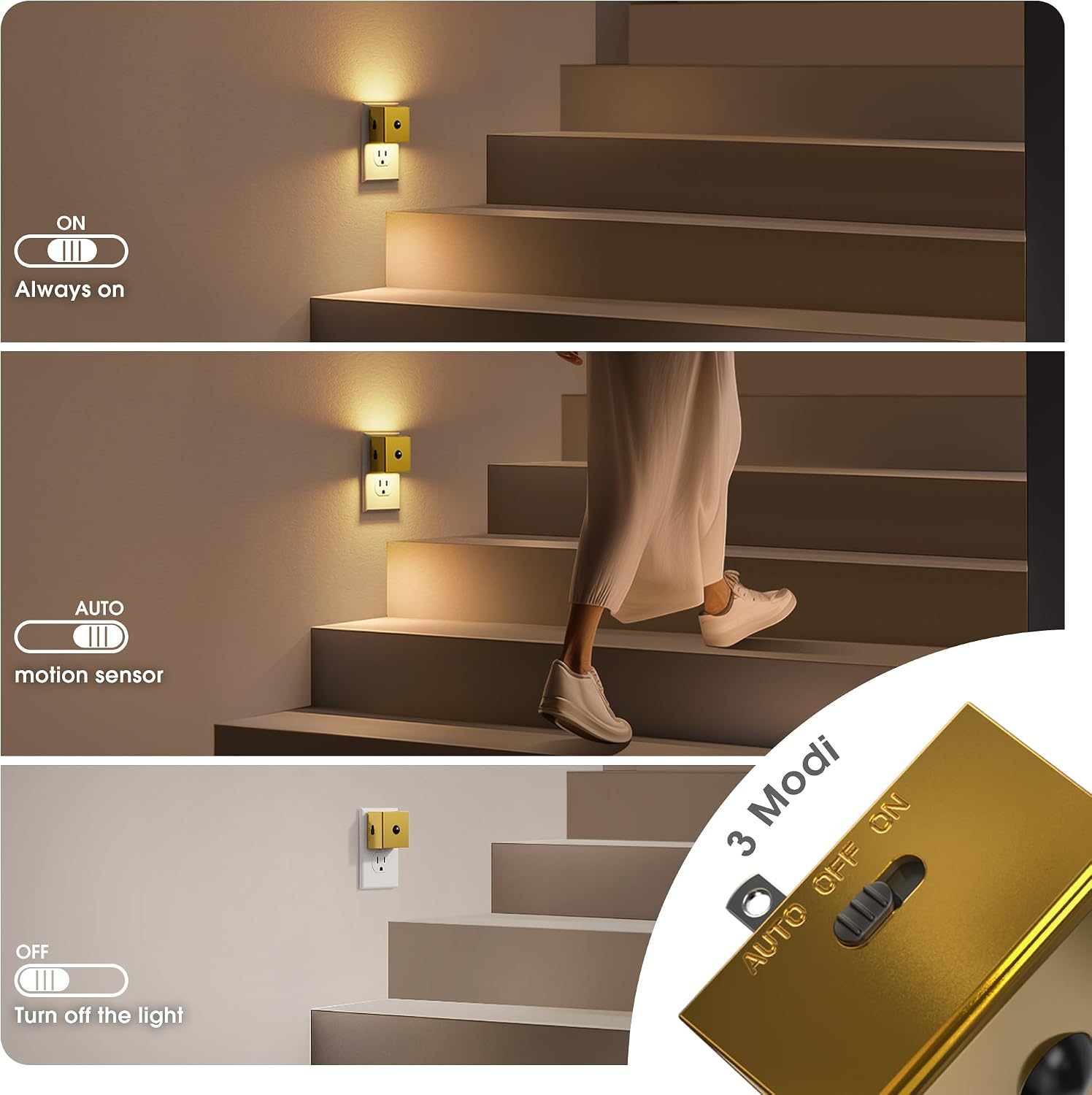 Thumbnail 6 de JandCase C-GY17602DBA1US-2 Motion Sensor Night Light, 3 Brightness Levels