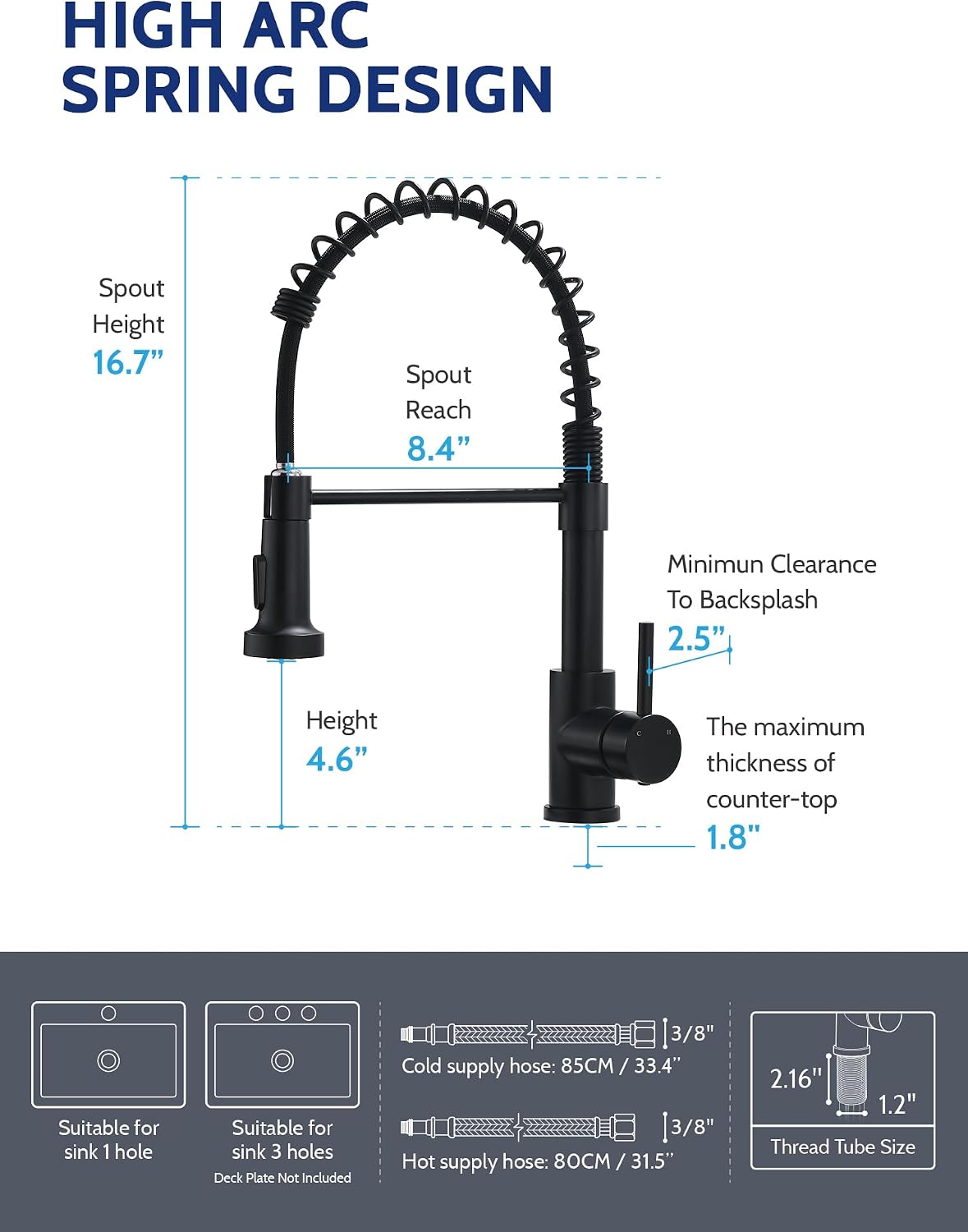 Thumbnail 1 de LUFEIDRA Kitchen Faucet, SUS304 Stainless Steel