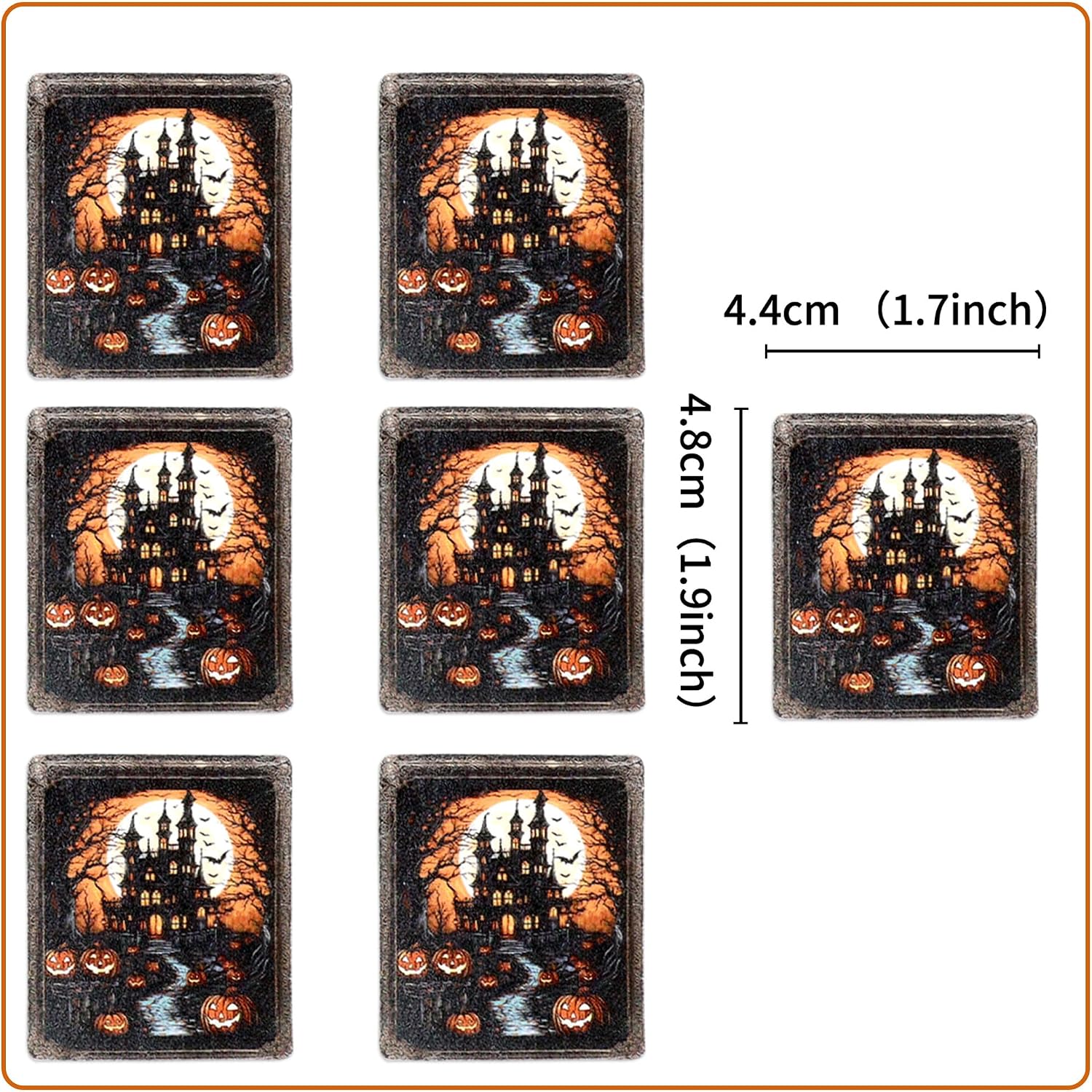 Detalle 2 de Keaziu Edible Halloween House Cupcake Toppers, 40-Piece Rice Paper Set
