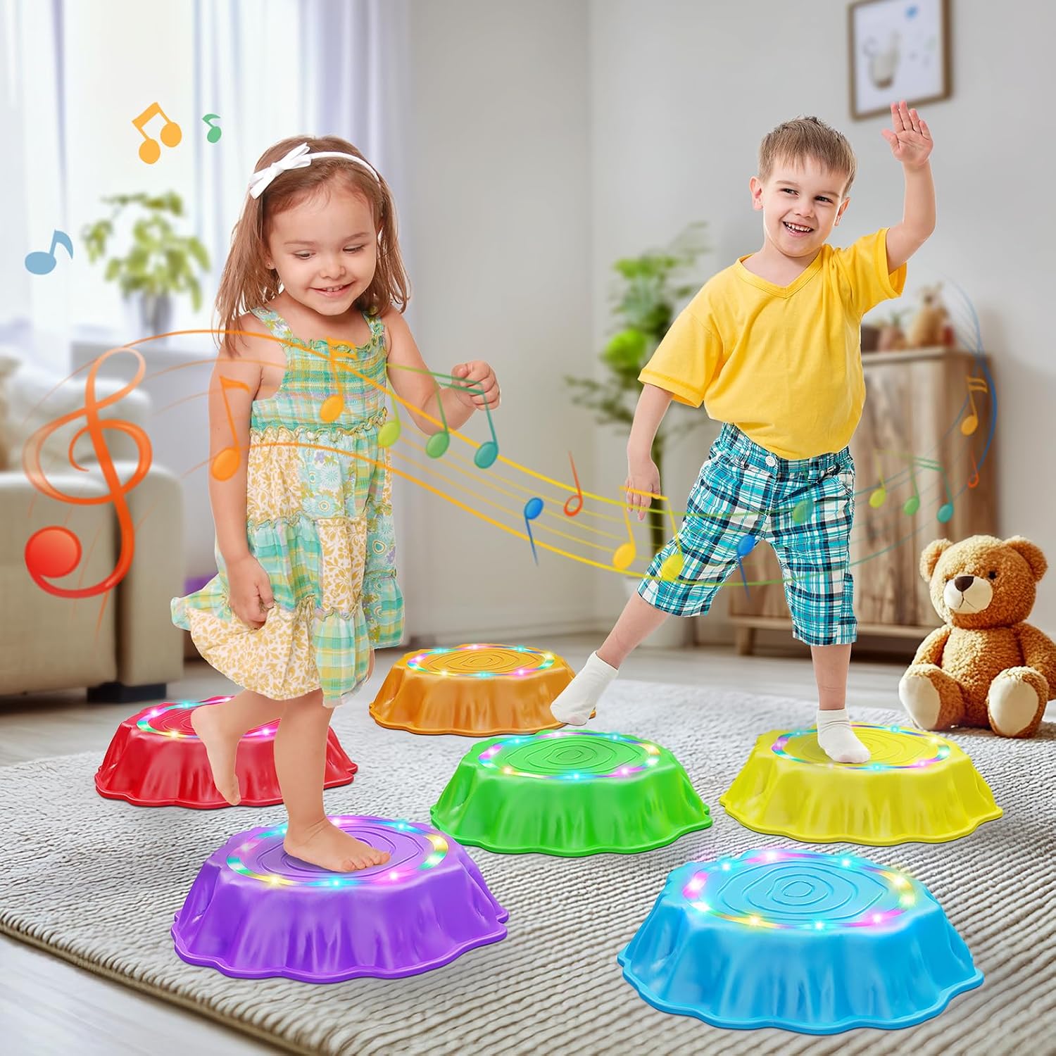 Detalle 2 de Jofuni Light Up Musical Stepping Stones 6 pcs ๐งฉ
