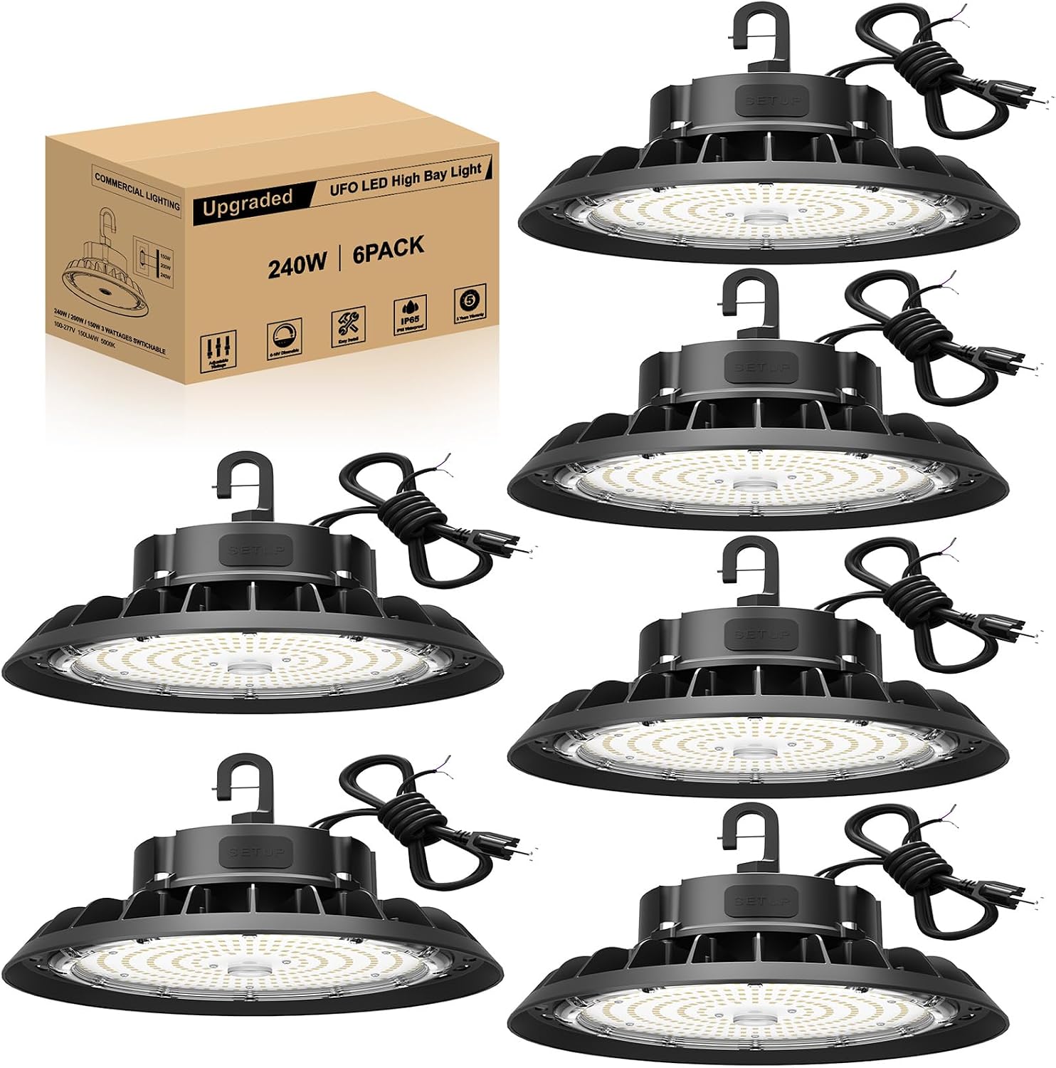 Detalle de JC-LGL UFO LED High Bay Light 240W 36,600LM