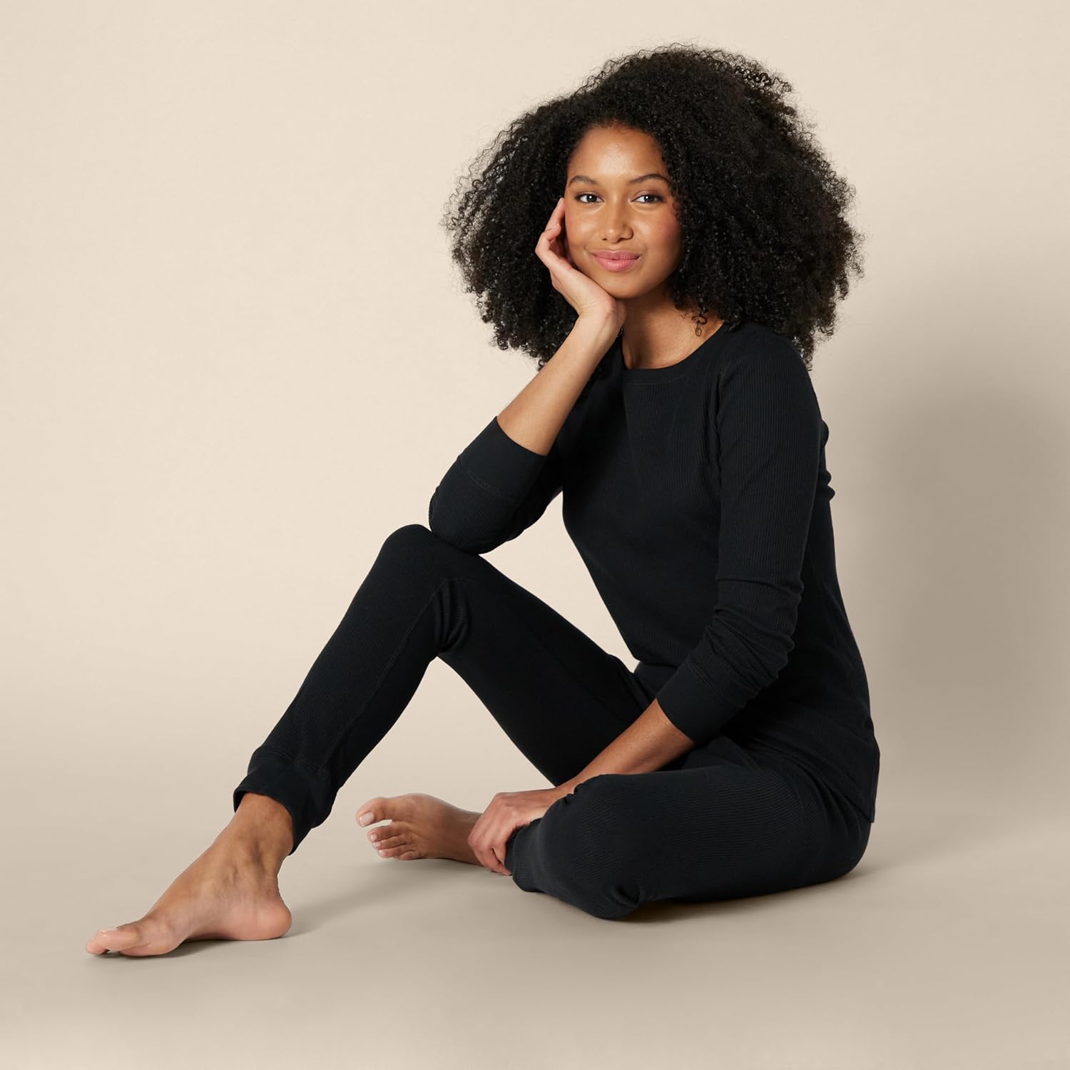 Thumbnail 4 de Amazon Essentials Damen Waffelpiqué-Pyjama-Set (Slim Fit, 2-teilig, Langarm)