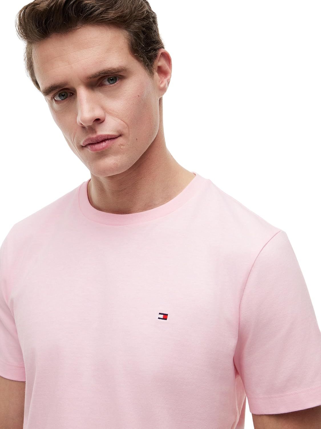 Detalle de Tommy Hilfiger Herren T-Shirt Seasonal Solid Tee mit Rundhalsausschnitt (Kurzarm)