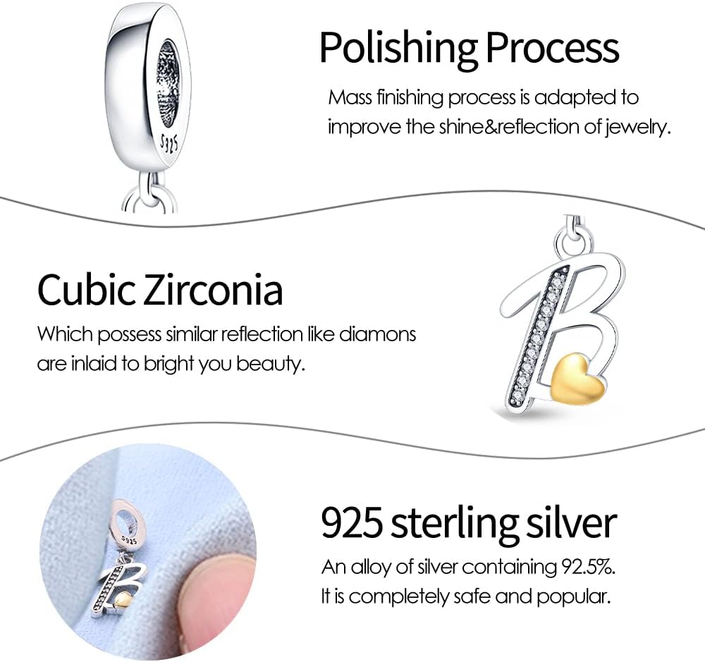 Detalle 2 de Pandach Charm Lettera A-Z Argento 925