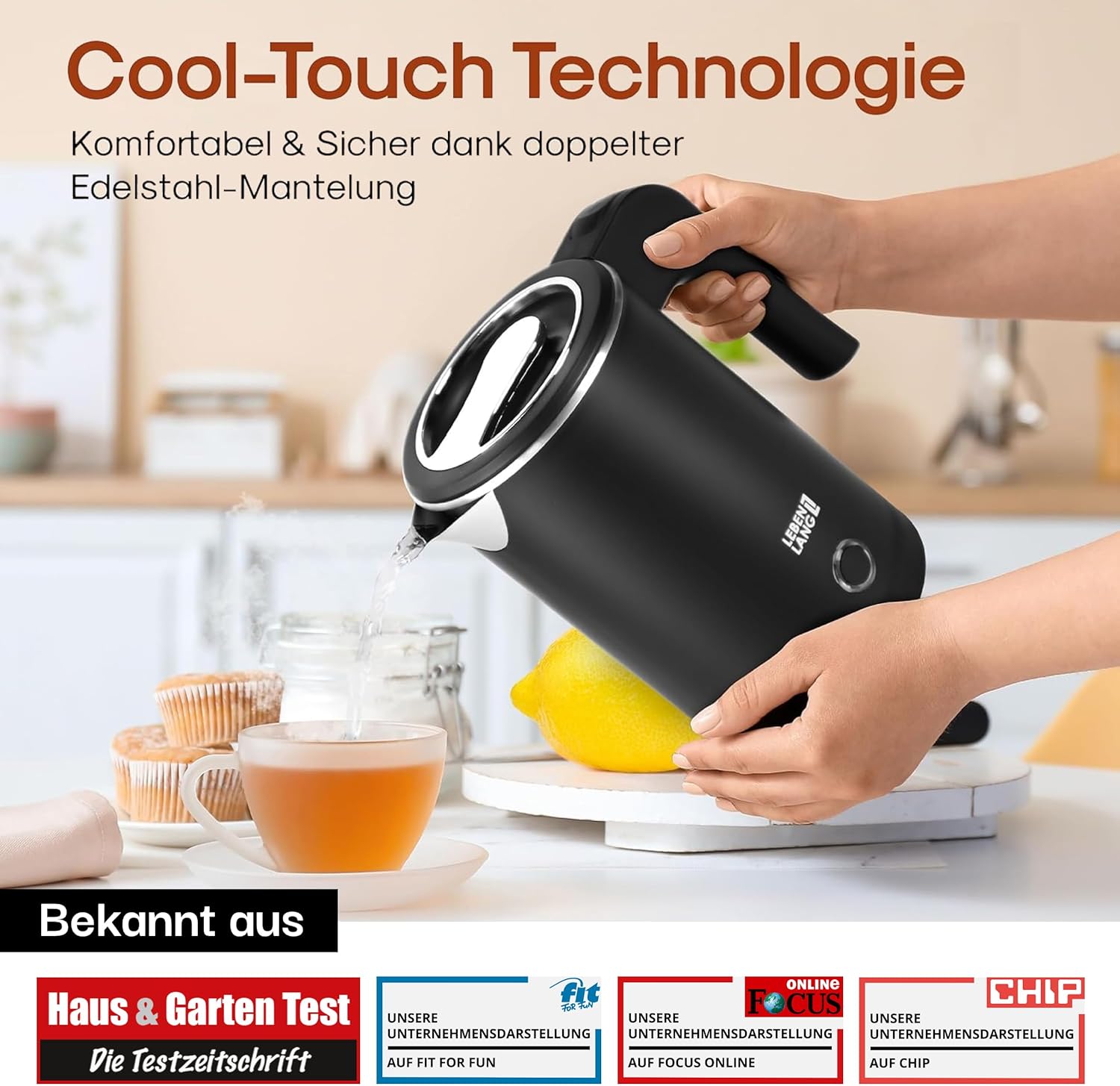 Thumbnail 4 de LEBENLANG LBL2319 0,5 l Reise-Wasserkocher 🍵