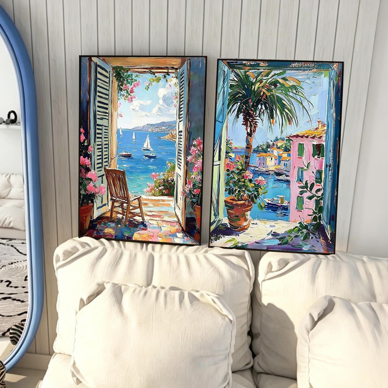 Detalle de Yveszomi 2 Pack Paint by Numbers for Adults with Frame – Seascape Canvas Kits (8x12in)