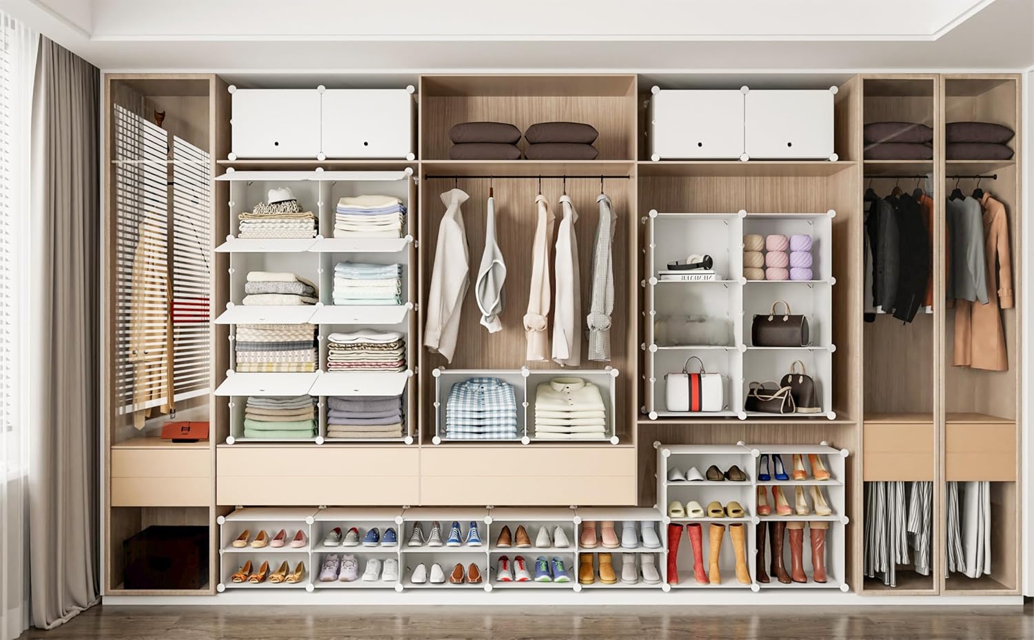 Detalle 2 de HOMIDEC Shoe Rack, 48-Pair Modular Cabinet