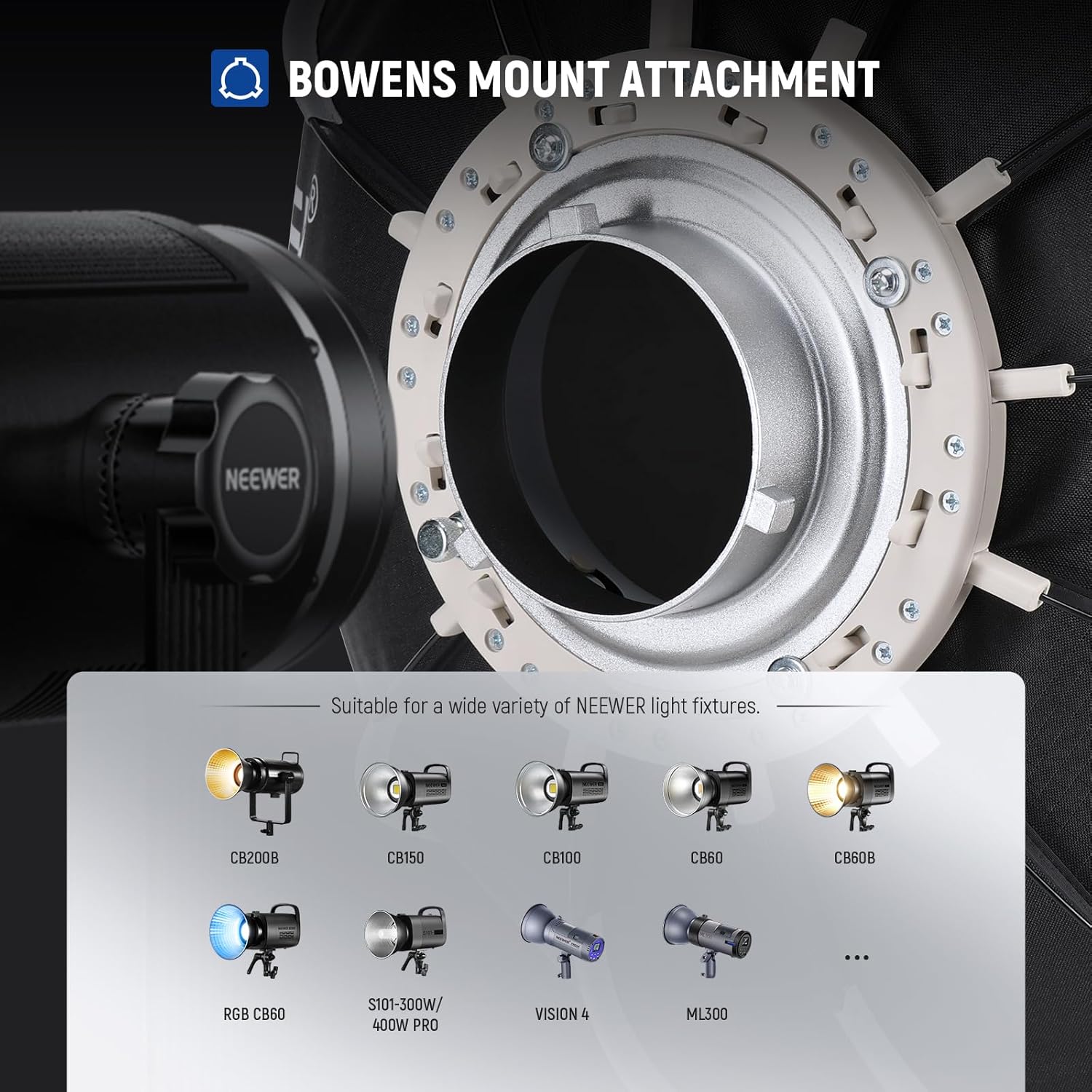 Thumbnail 5 de NEEWER 65cm Parabolische Softbox Bowens Mount