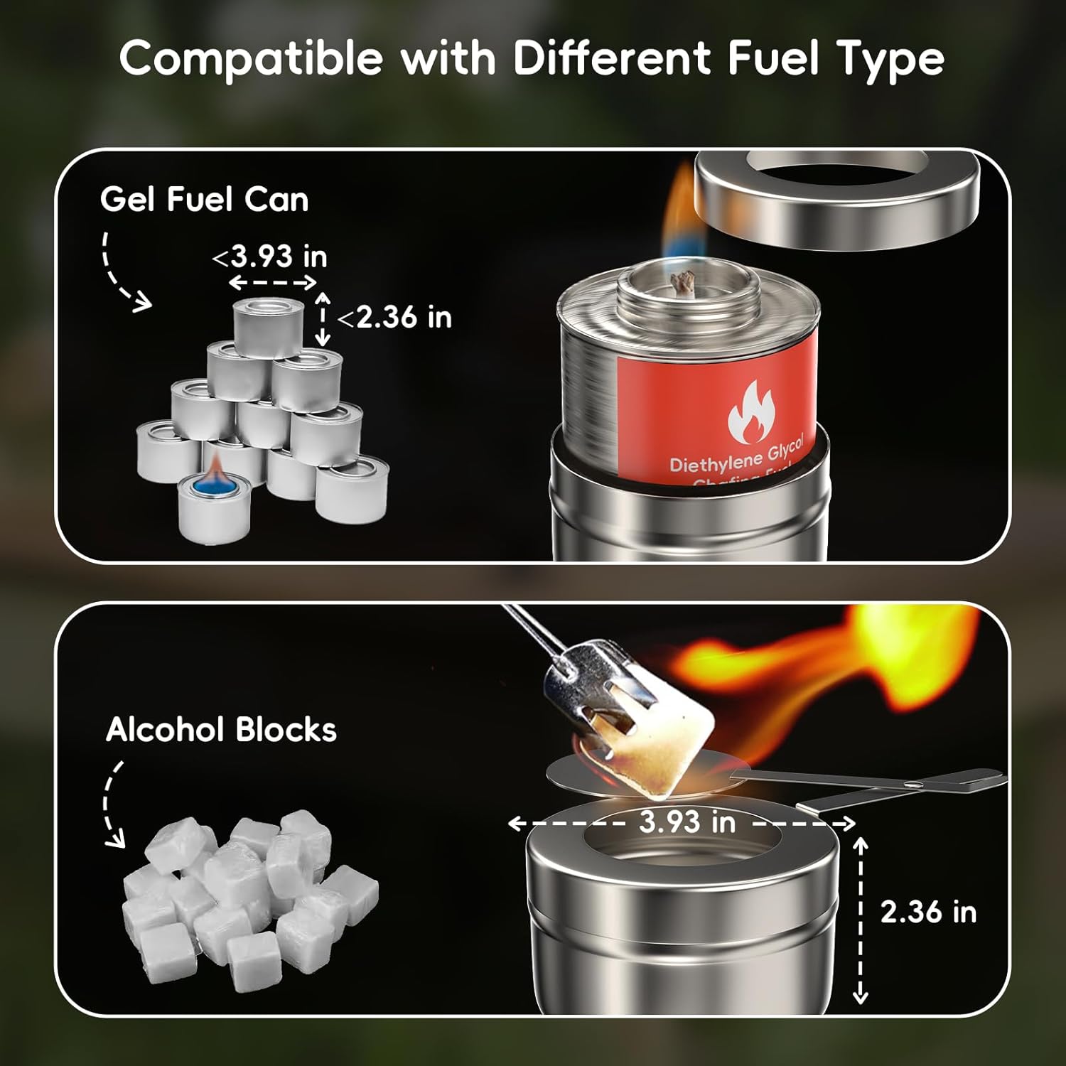 Thumbnail 5 de SIFER 9Qt 4-Pack Chafing Dishes for Buffet with Screwless Setup, Foldable Handles, Stainless Steel