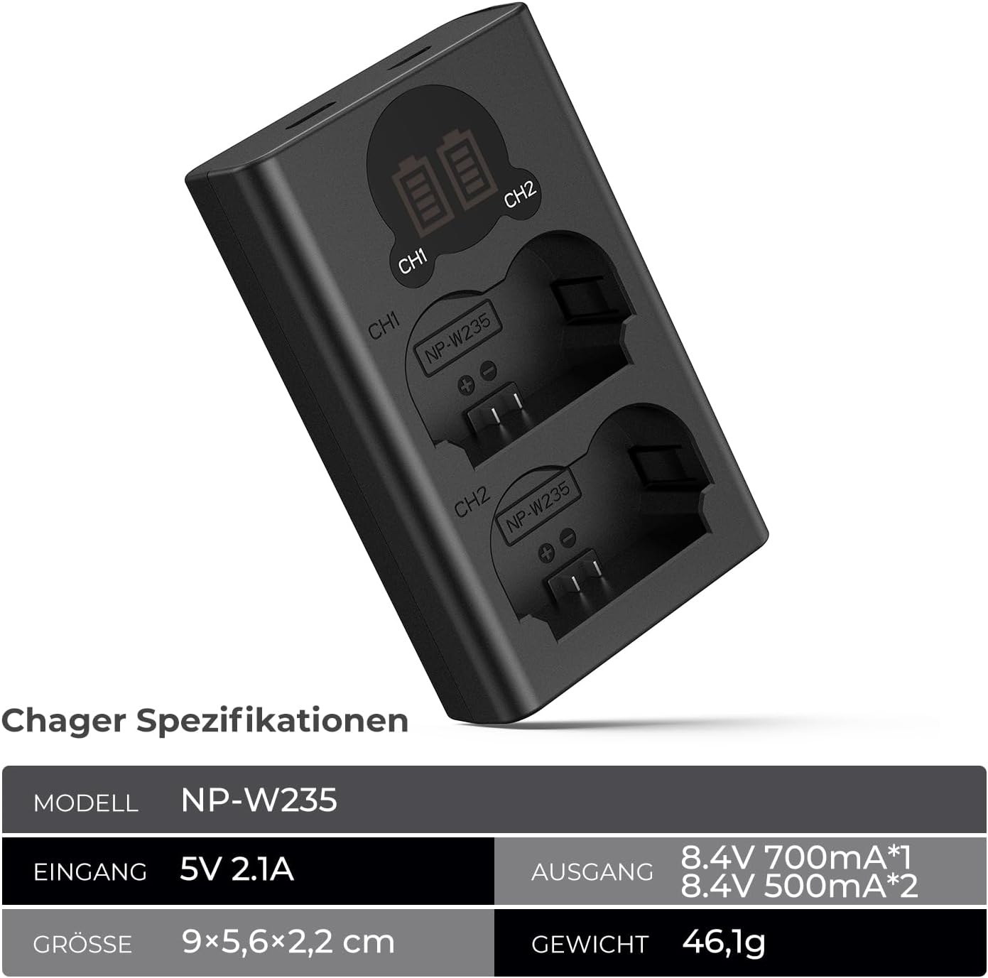 Thumbnail 6 de K&F CONCEPT NP-FW50 Dual Slot Ladegerät