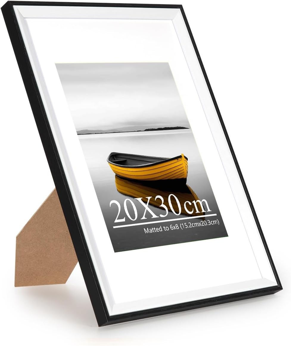 Thumbnail 5 de Baoee 20x30 Schwarz-Weiß zweifarbiger Bilderrahmen (2er-Set) mit Acrylglas