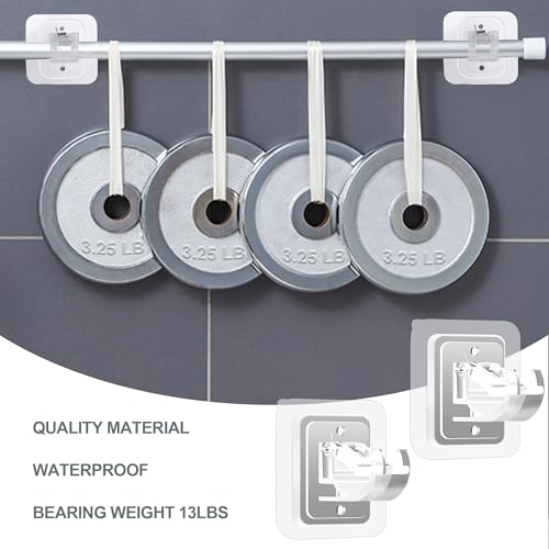 Detalle de Codoule Self Adhesive No Drill Adjustable Curtain Rod Holder Hooks Brackets (8-Pack)